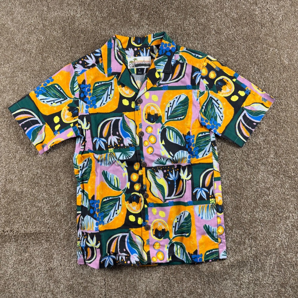 Patagonia Pataloha Kids M Short Sleeve Organic Cotton Tropical Shirt 62495